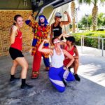 Payaso Pikorete en el 9Round Summer Sunrise Fitness Boot Camp en Oviedo Fl