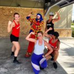 Payaso Pikorete en el 9Round Summer Sunrise Fitness Boot Camp en Oviedo Fl