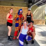 Payaso Pikorete en el 9Round Summer Sunrise Fitness Boot Camp en Oviedo Fl